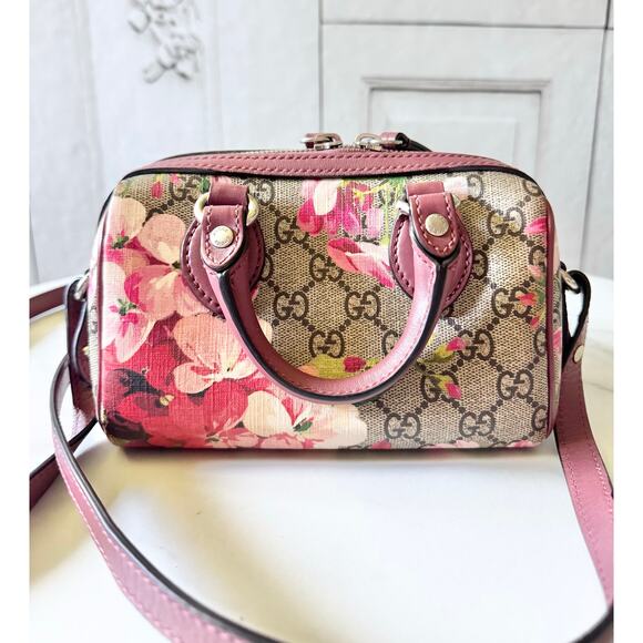 Gucci GG Supreme Monogram Blooms Mini Boston - Picture 1 of 8